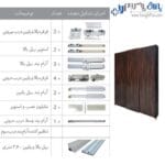 مکانیزم درب ریلی تاپ‌لاین روکار سه درب ملونی 11014+11020+11015