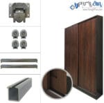 مکانیزم درب ریلی کمد تاپلاین سوپر اسلیم توکار دو درب (شیارخور) ملونی 11016+11011+11018