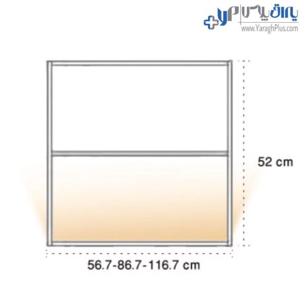 چراغ LED شلف شیشه‌ای عمق 52 سانتیمتر با رگال فانتونی N643 - N644 - N645