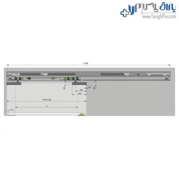 مکانیزم آویز تک درب چوبی بدون پروفیل کف با عرض درب حداکثر 120 سانتیمتر فانتونی K103