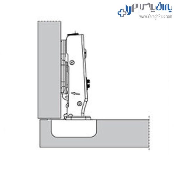 لولا کابینت آرام‌بند استیل روکار کلیپسی 110 درجه با پایه چهار پیچ فانتونی A081