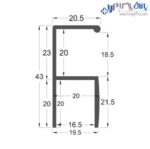 دستگیره شاخهای پروفیلی H فرم 480 سانتیمتری فانتونی L011 - L012 - L013 - L014 - L015 - L016 - L017 - L018
