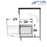 سطل زباله چند منظوره هایلو مدل رامسپار تاندم اس پلاس جهت یونیت 60 سانتیمتر به بالا فانتونی - Image 3
