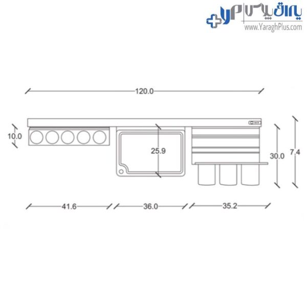 تجهیزات بین کابینت سری4 با عرض 120 سانتیمتر فانتونی