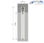 مکانیزم پاکت دور توکار چوبی تک درب بدون پروفیل کف با عرض درب حداکثر 120 سانتیمتر فانتونی - Image 3