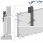 مکانیزم آویز تک درب روکار روستیک بدون پروفیل کف با عرض درب حداکثر 120 سانتیمتر فانتونی - Image 3