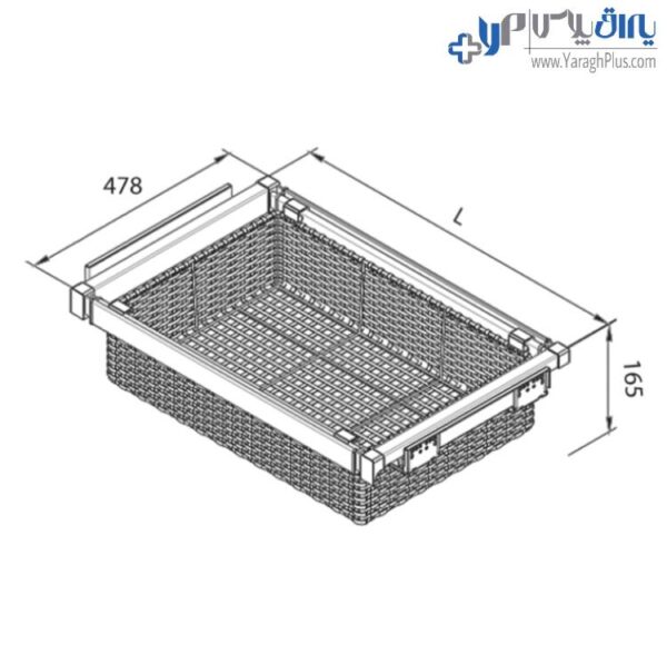 سبد حصیری ریلی داخل کمد لباس رنگ مخمل مشکی فانتونی j320 - j321 - j322