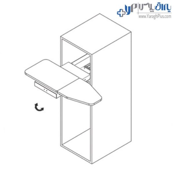 میز اتو ریلی رومیزی با پایه گردان و صفحه تاشو فانتونی j416