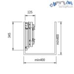 میز اتو ایستاده ریلی دیواری با پایه متصل به بدنه فانتونی - Image 3