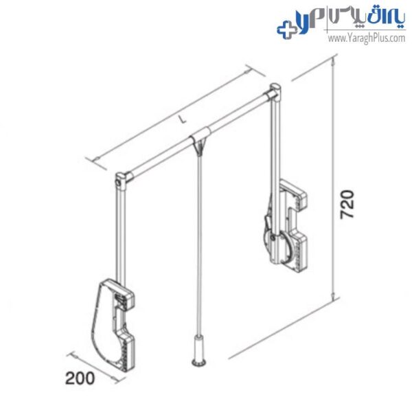 رگال با جک آسانسوری سری 2 سایز 90 تا 120 سانتیمتر فانتونی j802 - j804 - j806 - j808