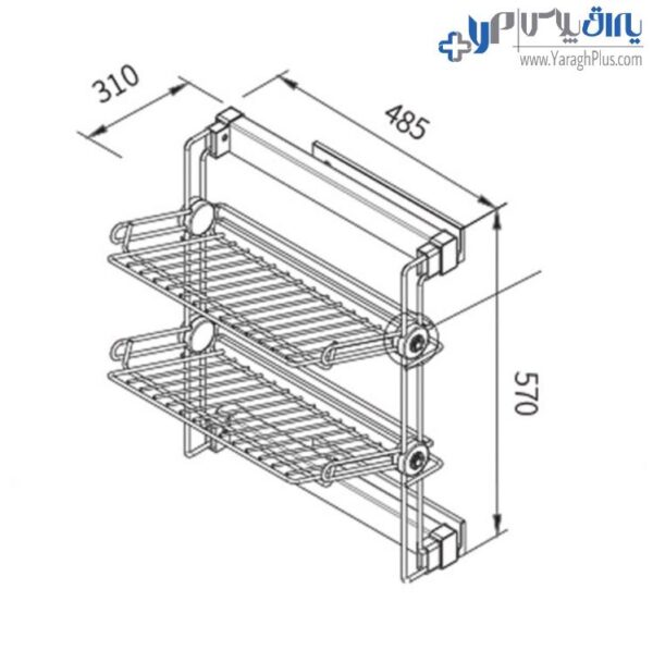 جاکفشی دیواری دو طبقه داخل کمد لباس رنگ سفید فانتونی j206 - j207