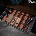 سینی مشبک چرمی ریلی داخل کمد لباس رنگ طوسی نارنجی فرنچ استایل فانتونی - Image 2