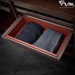 سبد چرمی ریلی داخل کمد لباس رنگ موکا قرمز فرنچ استایل فانتونی j915 - j916