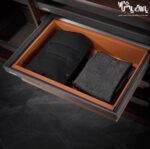 سبد چرمی ریلی داخل کمد لباس رنگ طوسی نارنجی فرنچ استایل فانتونی - Image 3