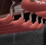 رک جای شلوار سقفی دو طرفه رنگ موکا قرمز فرنچ استایل فانتونی - Image 3