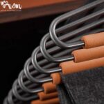 رک جای شلوار سقفی یک طرفه رنگ طوسی نارنجی فرنچ استایل فانتونی - Image 4