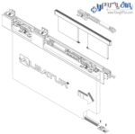 مکانیزم آویز تک درب کشویی 120 کیلویی یک طرف آرام‌بند آلباتور M20 9700 SFT