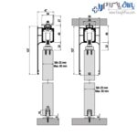 مکانیزم آویز تک درب کشویی 120 کیلویی یک طرف آرام بند آلباتور - Image 9