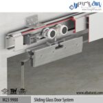 مکانیزم آویز تک درب شیشهای کشویی 120 کیلویی بدون آرامبند آلباتور M23 9900