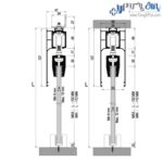 مکانیزم آویز تک درب شیشه ای کشویی 120 کیلویی بدون آرام بند آلباتور - Image 4