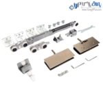 مکانیزم آویز تک درب شیشه ای کشویی 120 کیلویی یک طرف آرام بند آلباتور - Image 4