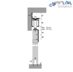 مکانیزم آویز تک درب کشویی 50 کیلویی بدون بلبرینگ آلباتور M20 7340