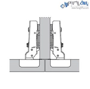 لولای گازور نیمه روکار کابینت - لولا نیم خم - لولای نیمه روکار کابینت