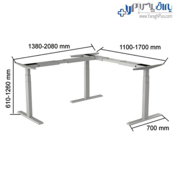 میز سه پایه برقی ال فرم ساده فانتونی