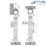 مکانیزم آویز تک درب کشویی 40 کیلویی دو طرف آرام بند آلباتور