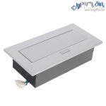 پریز توکار کابینت ملونی رنگ سیلور با سه سوکت برق