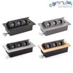 پریز توکار کابینت ملونی رنگ سیلور با سه سوکت برق