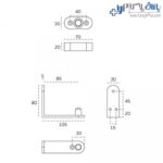 لولا محوری براب نصب روی چهارچوب درب چوبی ضخامت 35 میلیمتر تا 39 میلیمتر 100 کیلوگرمی