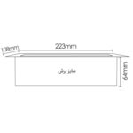 ابعاد برش پریز توکار فانتونی N336 و N337 با دکمه تاچ